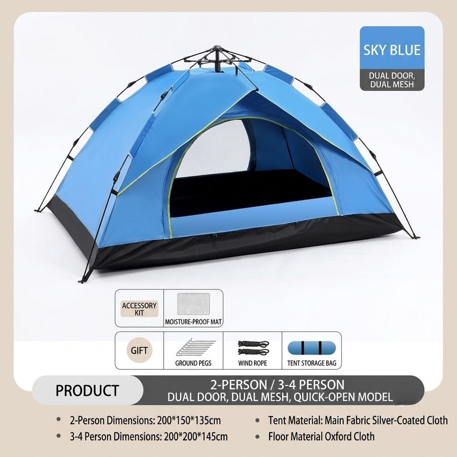 Instant Pop-Up Camping Tent – Automatic Quick-Pitch Backpacking Shelter
