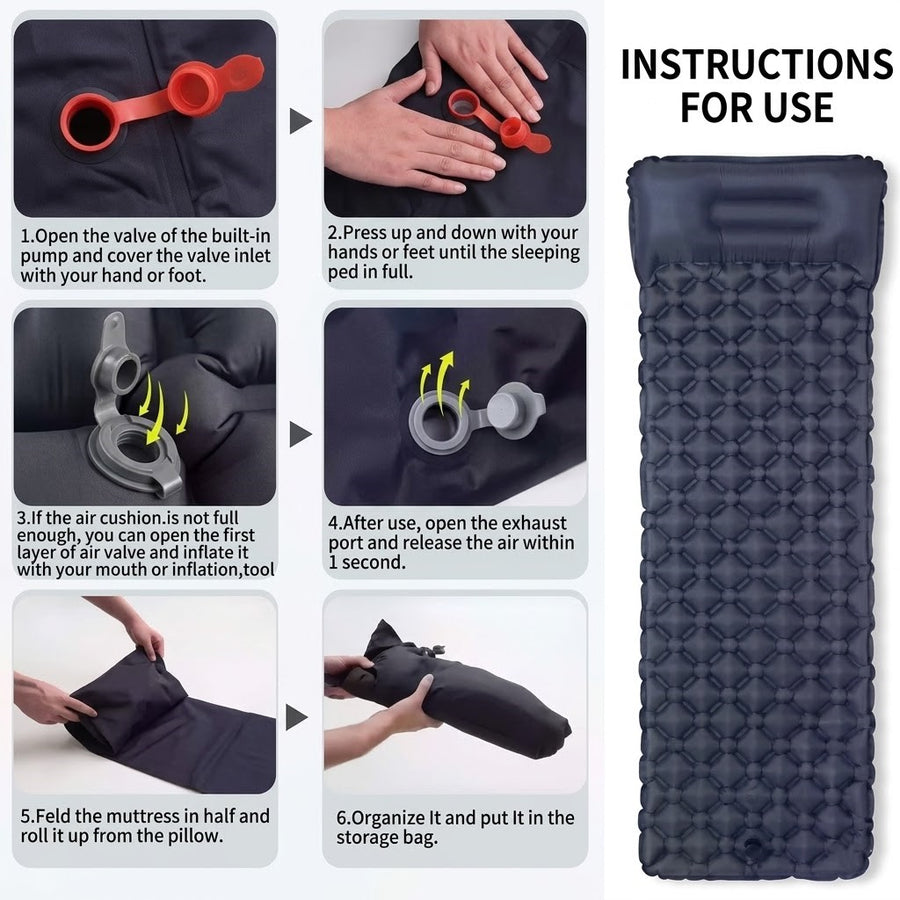 Camping mat rolled up compact for backpacking - NOBRELTO blue