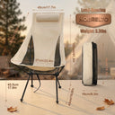 Folding Camping Chair with Headrest - Lightweight Aluminium Camp Chair