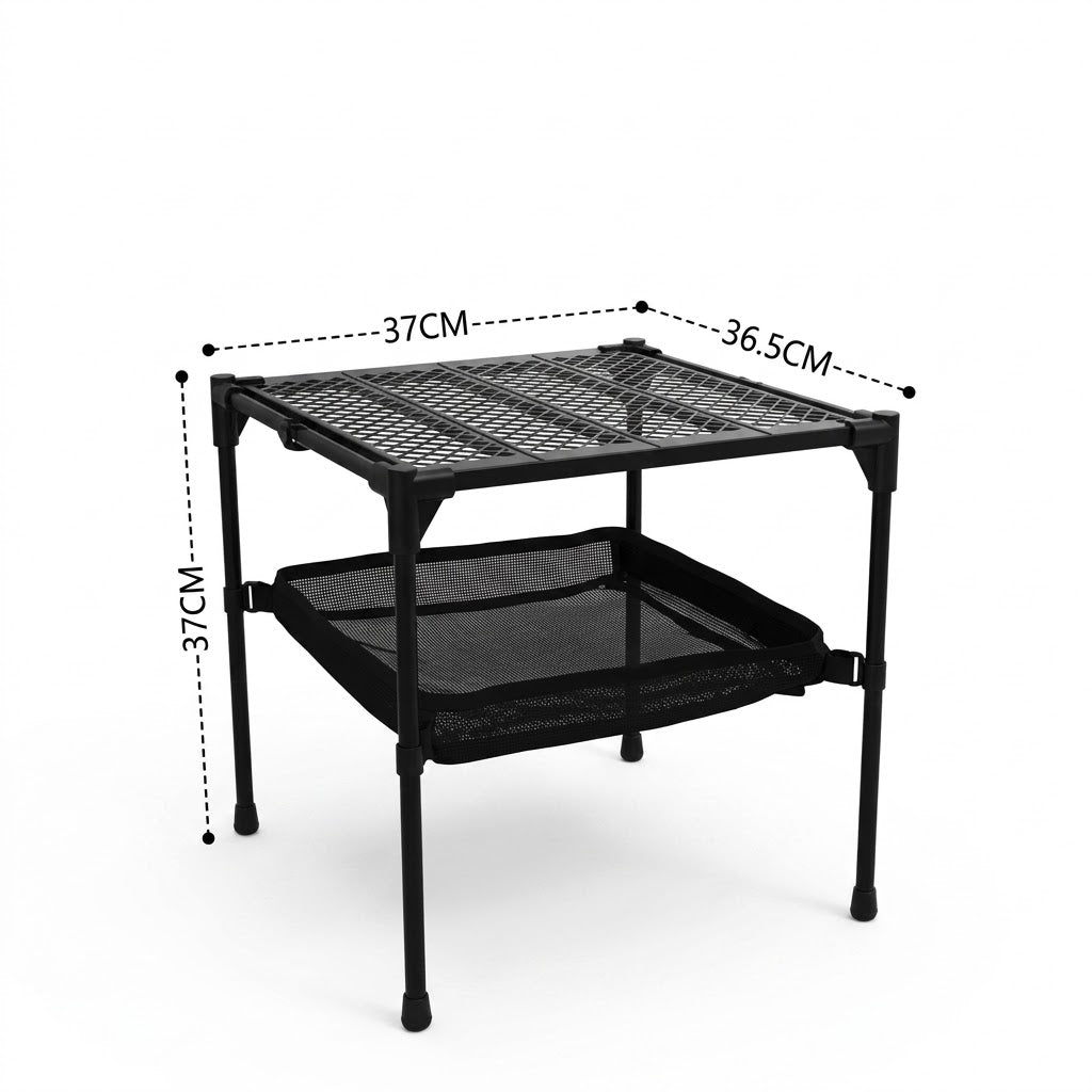 Folding Camping Table - Lightweight Aluminium Picnic Table with Adjustable Feet