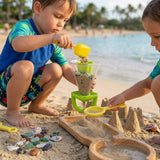 Kids Beach Toy Set - Bucket, Spade, Rake and Moulds with Carry Net thumbnail 3