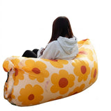 Inflatable Air Mattress with Built-In Pillow - Camping Sofa Bed, No Pump thumbnail 3