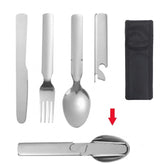 Camping Cutlery Set - Stainless Steel Knife, Fork and Spoon with Zip Case thumbnail 5