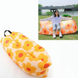 Inflatable Air Mattress with Built-In Pillow - Camping Sofa Bed, No Pump thumbnail 4