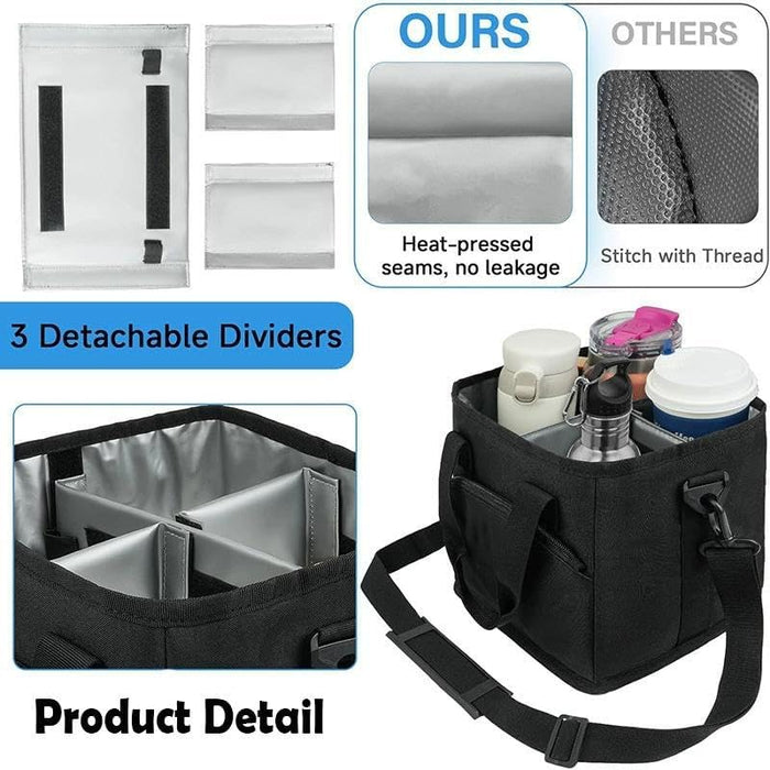 Oxford Cloth Insulated Water Bottle Bag – Portable Cup Carrier Pouch