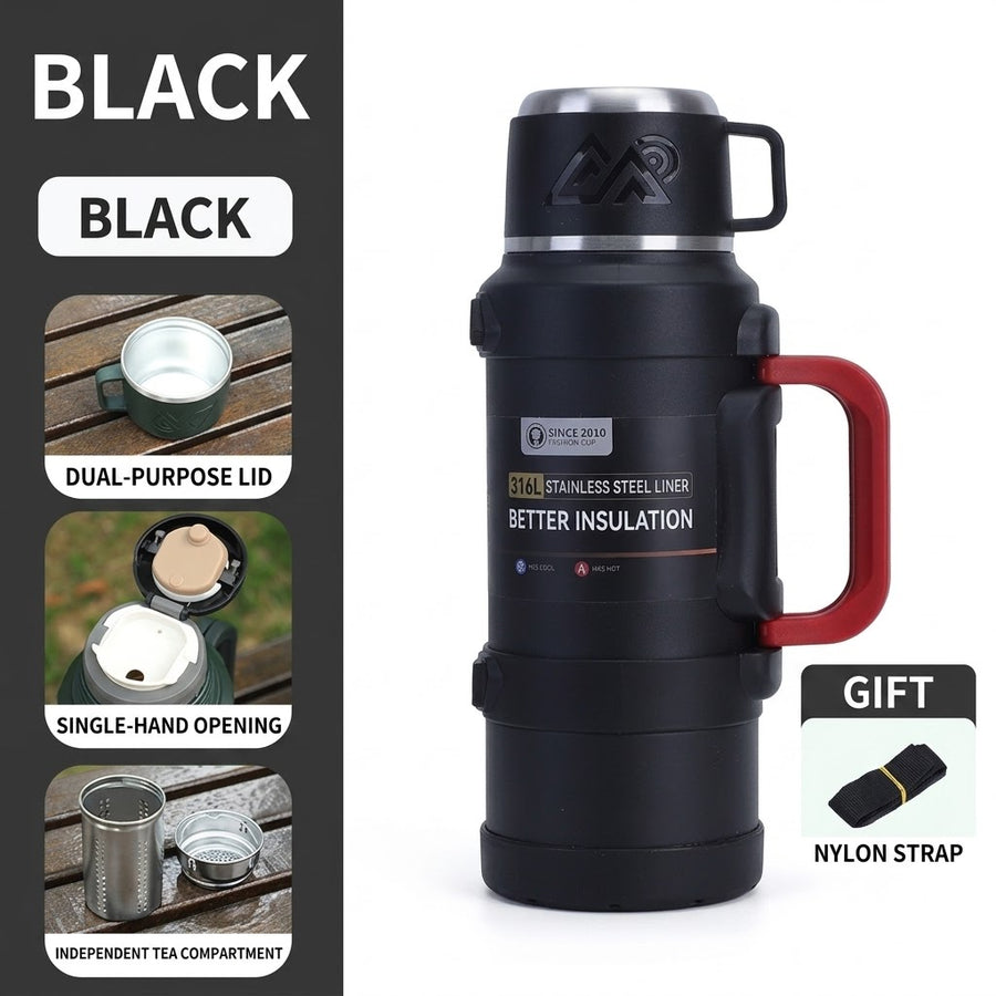 Stainless Steel Insulated Thermos Flask – Large Capacity Vacuum Travel Bottle