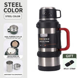 Stainless Steel Insulated Thermos Flask - Vacuum Travel Bottle 1.7L to 5L thumbnail 9