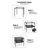 Folding Camping Table - Lightweight Aluminium Picnic Table with Adjustable Feet thumbnail 3