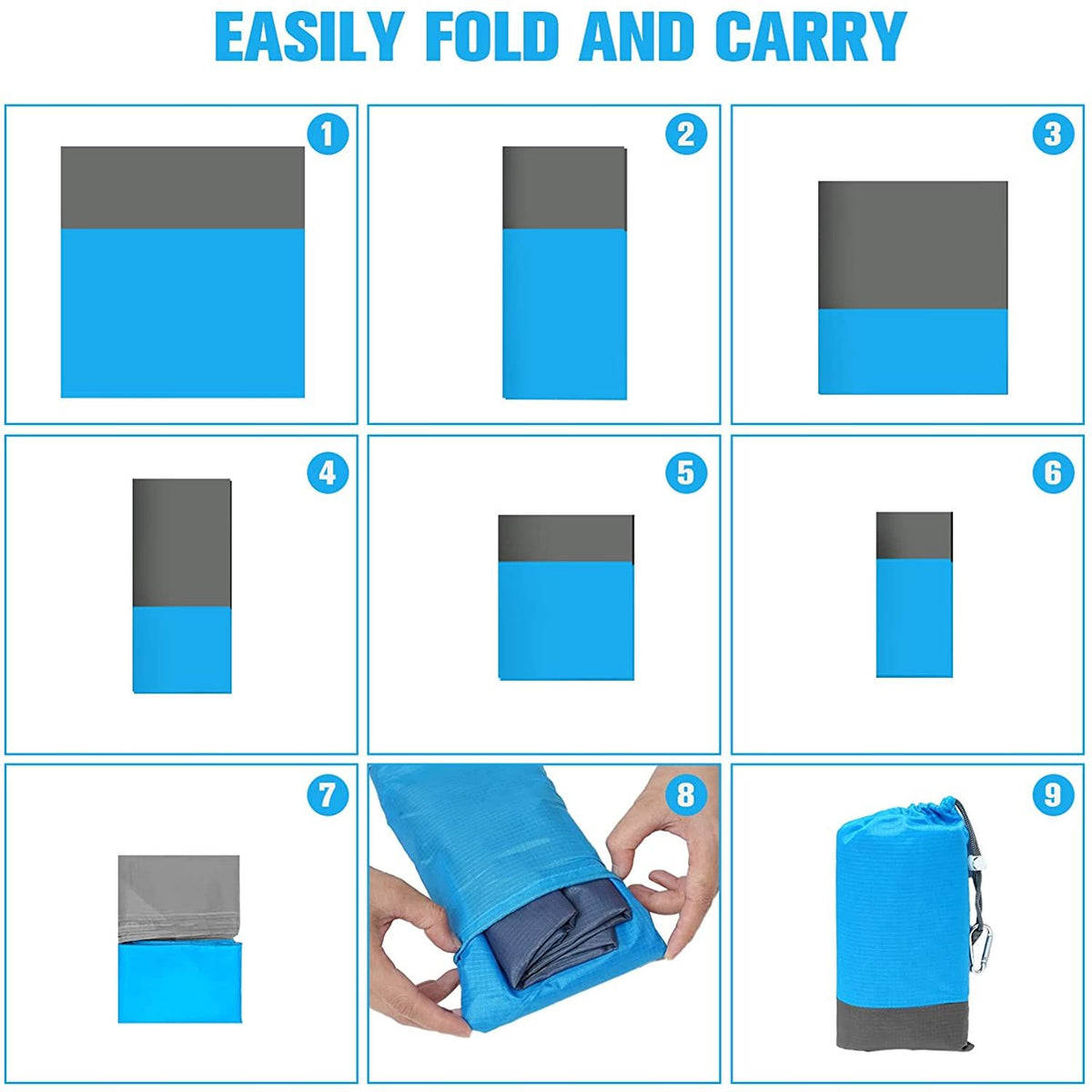 NOBRELTO outdoor blanket picnic in park - lightweight parachute nylon