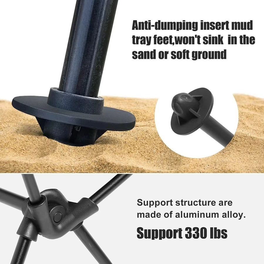 NOBRELTO camping chair headrest closeup - padded comfort support