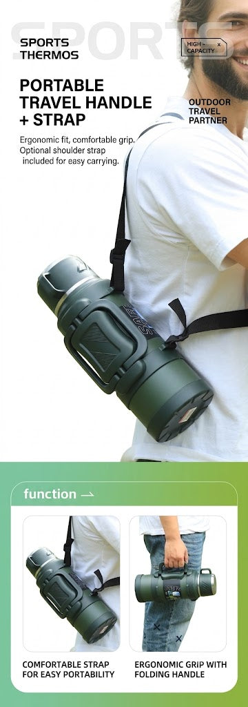 Stainless Steel Insulated Thermos Flask – Large Capacity Vacuum Travel Bottle