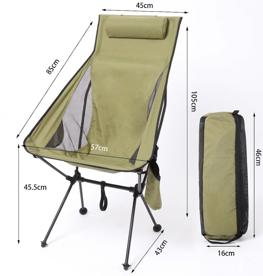 Folding Camping Chair with Headrest