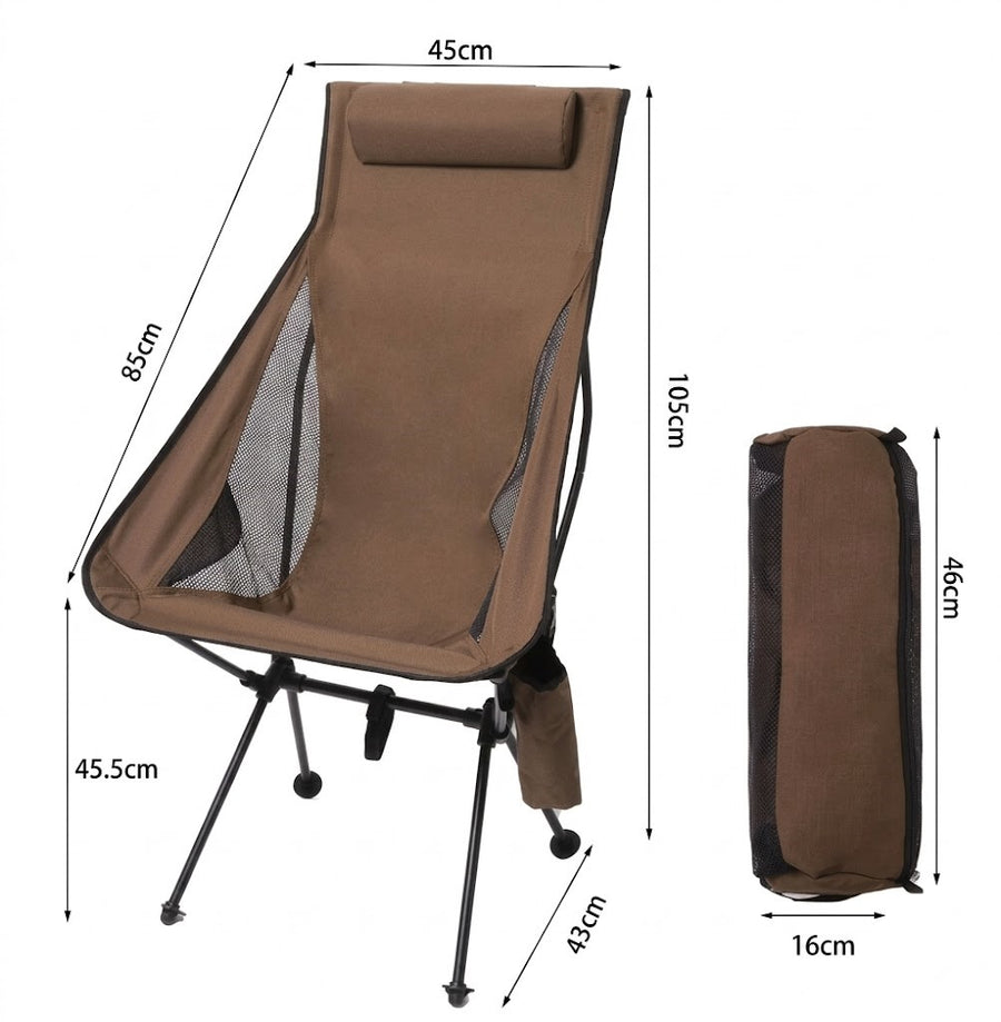 Folding Camping Chair with Headrest