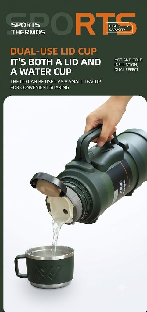 Stainless Steel Insulated Thermos Flask – Large Capacity Vacuum Travel Bottle